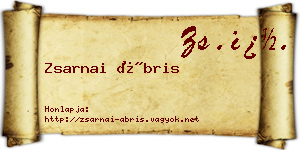 Zsarnai Ábris névjegykártya